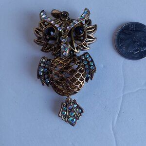 Super Sparkly, Extra Large Rhinestone Owl Pendant - Extra Large!!